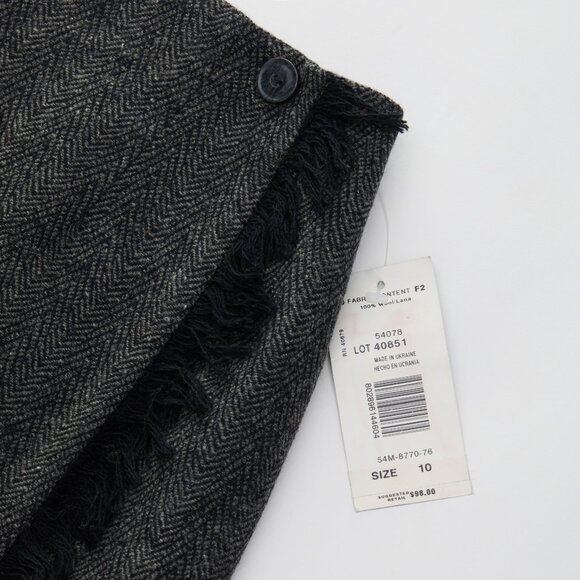 Harvé Benard NWT Wool Blend Fringe Wrap Skirt 🖤✨ - Picture 5 of 5